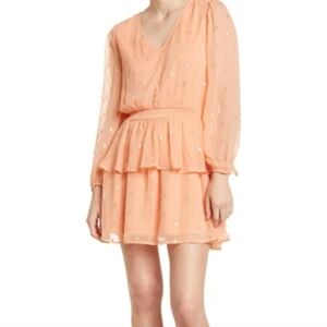 NSR Elegant Peach Long Sleeve Dress